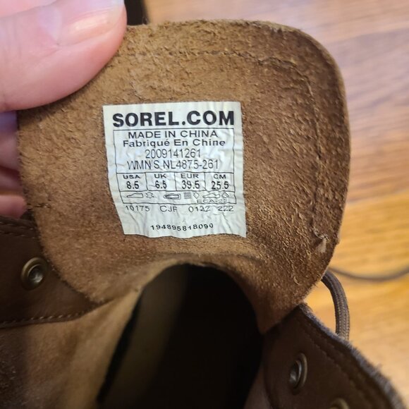 Sorel Hi-Line Heel Lace Up Boots Women's Sz 8.5 Umber Ceramic Suede / Nubuck - Picture 6 of 9